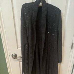 Long Gray Cardigan with a touch of sequins